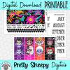 Sugar Skull Villains Printable Planner Stickers PNG Digital Download Monthly Kit