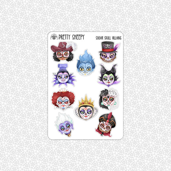 Sugar Skull Villains Stickers