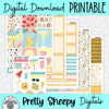 Summertime Printable Planner Stickers PNG Digital Download Weekly Vertical Kit