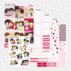 Sweethearts Printable Planner Stickers PNG Digital Download Weekly Vertical Kit