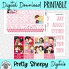 Sweethearts Printable Planner Stickers PNG Digital Download Monthly Kit