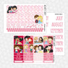 Sweethearts Printable Planner Stickers PNG Digital Download Monthly Kit