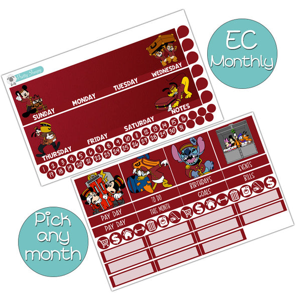 Tower of Terror Monthly Kit for EC Planner - Pick ANY Month! | Monthly Planner Stickers