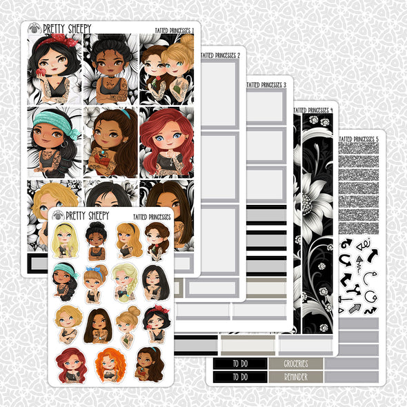 Tatted Princesses Weekly Planner Stickers Collection