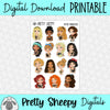 Tatted Princesses Printable Stickers PNG Digital Download