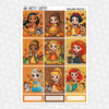 Thanksgiving Princesses Weekly Planner Stickers Collection