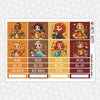 Thanksgiving Princesses Monthly Kit for EC Planner | Monthly Planner Stickers