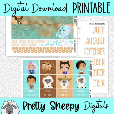 The Last Dragon Printable Planner Stickers PNG Digital Download Monthly Kit