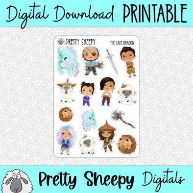 The Last Dragon Printable Stickers PNG Digital Download