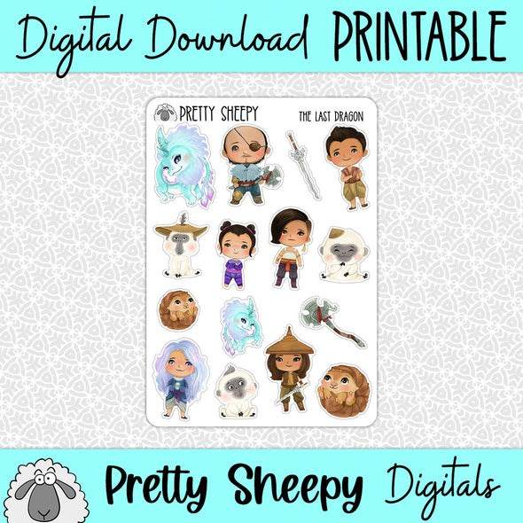 The Last Dragon Printable Stickers PNG Digital Download