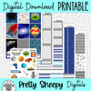 Tomorrowland Printable Planner Stickers PNG Digital Download Weekly Vertical Kit