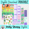 Totally Tiki Printable Planner Stickers PNG Digital Download Weekly Vertical Kit
