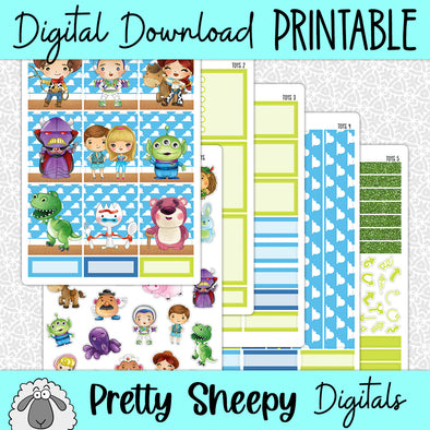 Toys Printable Planner Stickers PNG Digital Download Weekly Vertical Kit