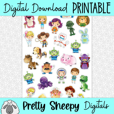 Toys Printable Stickers PNG Digital Download