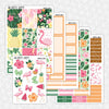Tropical Oasis Printable Planner Stickers PNG Digital Download Weekly Vertical Kit