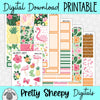 Tropical Oasis Printable Planner Stickers PNG Digital Download Weekly Vertical Kit