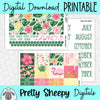 Tropical Oasis Printable Planner Stickers PNG Digital Download Monthly Kit