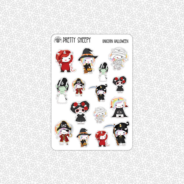 Unicorn Halloween Stickers