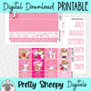 Unicorn Valentine Printable Planner Stickers PNG Digital Download Monthly Kit