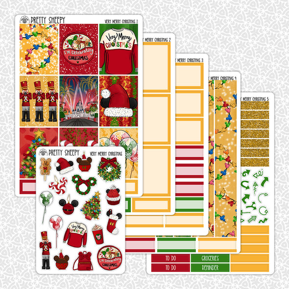 Very Merry Christmas Weekly Planner Stickers Collection