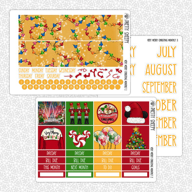 Very Merry Christmas Monthly Kit for EC Planner | Monthly Planner Stickers