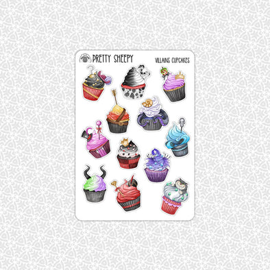 Villains Cupcakes Stickers