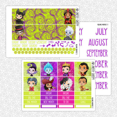Villains Monthly Kit for EC Planner | Monthly Planner Stickers