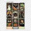 Vintage Halloween Printable Planner Stickers PNG Digital Download Weekly Vertical Kit