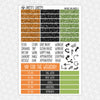Vintage Halloween Printable Planner Stickers PNG Digital Download Weekly Vertical Kit
