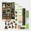 Vintage Halloween Printable Planner Stickers PNG Digital Download Weekly Vertical Kit