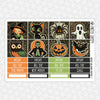Vintage Halloween Printable Planner Stickers PNG Digital Download Monthly Kit