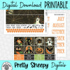Vintage Halloween Printable Planner Stickers PNG Digital Download Monthly Kit
