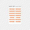 Walt Font Days of the Week Stickers