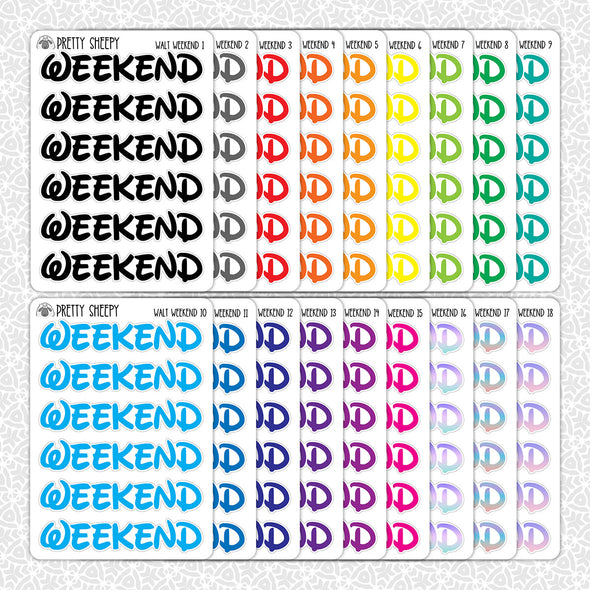 Walt Font Weekend Stickers