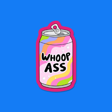 Can of Whoop Ass Vinyl Die Cut Sticker