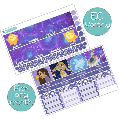 Wish Upon a Star Monthly Kit for EC Planner - Pick ANY Month! | Monthly Planner Stickers