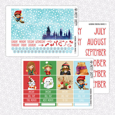 Wizarding Christmas Monthly Kit for EC Planner | Monthly Planner Stickers