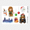 Wizarding Christmas Static Cling Set