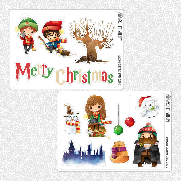 Wizarding Christmas Static Cling Set