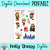 Wizarding Christmas Printable Stickers PNG Digital Download