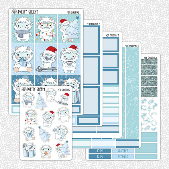 Yeti Christmas Weekly Planner Stickers Collection