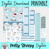 Yeti Christmas Printable Planner Stickers PNG Digital Download Weekly Vertical Kit