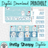 Yeti Christmas Printable Planner Stickers PNG Digital Download Monthly Kit