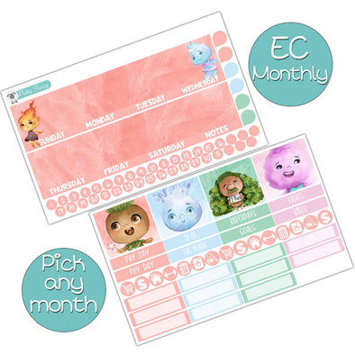 Elements Monthly Kit for EC Planner - Pick ANY Month! | Monthly Planner Stickers