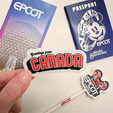 Greetings from Canada World Showcase Easy Peel Premium Vinyl Die Cut Sticker