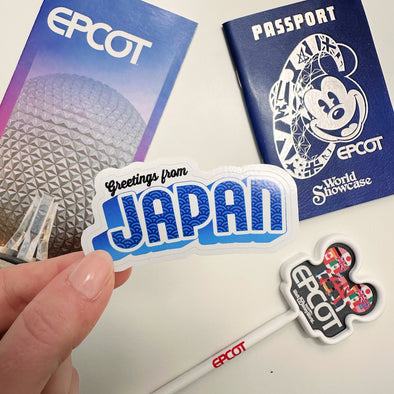 Greetings from Japan World Showcase Easy Peel Premium Vinyl Die Cut Sticker