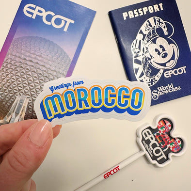Greetings from Morocco World Showcase Easy Peel Premium Vinyl Die Cut Sticker