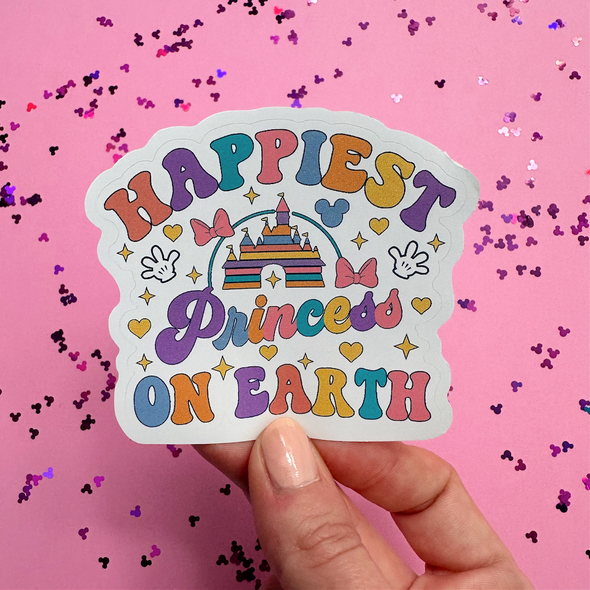 Happiest Princess Easy Peel Premium Vinyl Die Cut Sticker
