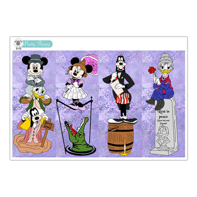 HM Stretching Room Full Box Stickers - Haunted Clubhouse Version