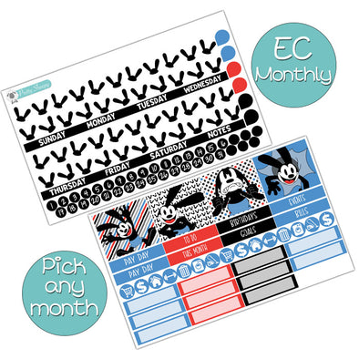 The Lucky Rabbit Monthly Kit for EC Planner - Pick ANY Month! | Monthly Planner Stickers